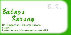balazs karsay business card