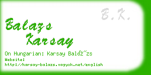 balazs karsay business card